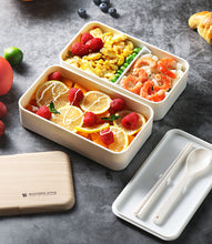 Load image into Gallery viewer, Japanese Style Double Layer Lunch Box with Bag (BPA Free)
