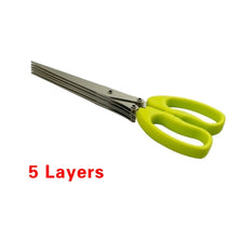 Load image into Gallery viewer, 5 Blades Stainless Steel Vegetable Scissors
