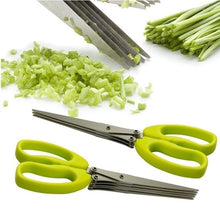 Load image into Gallery viewer, 5 Blades Stainless Steel Vegetable Scissors
